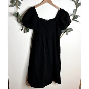 A New Day Black Puff Sleeve Midi Dress